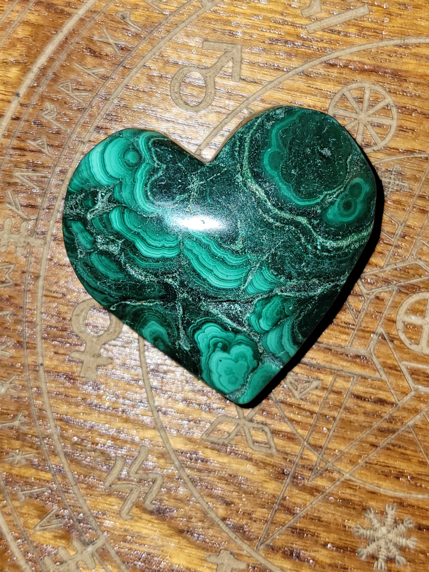 Malachite Heart Carving