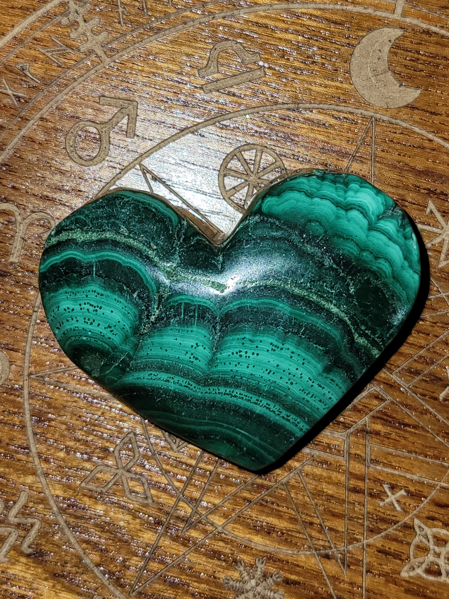 Malachite Heart Carving