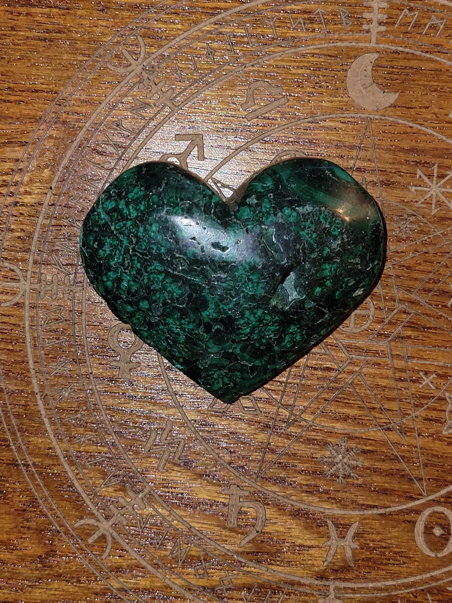 Malachite Heart Carving