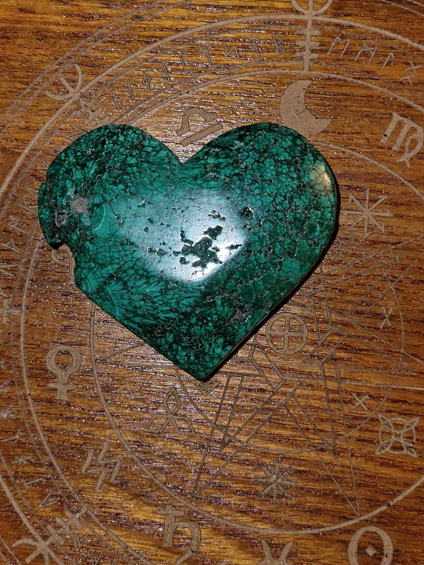 Malachite Heart Carving