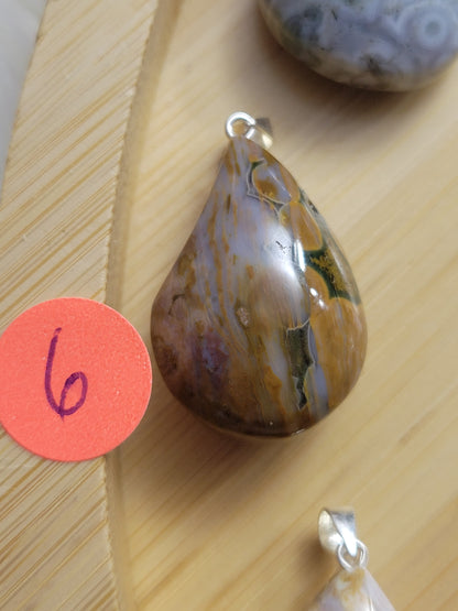 Orbicular Ocean Jasper Pendant